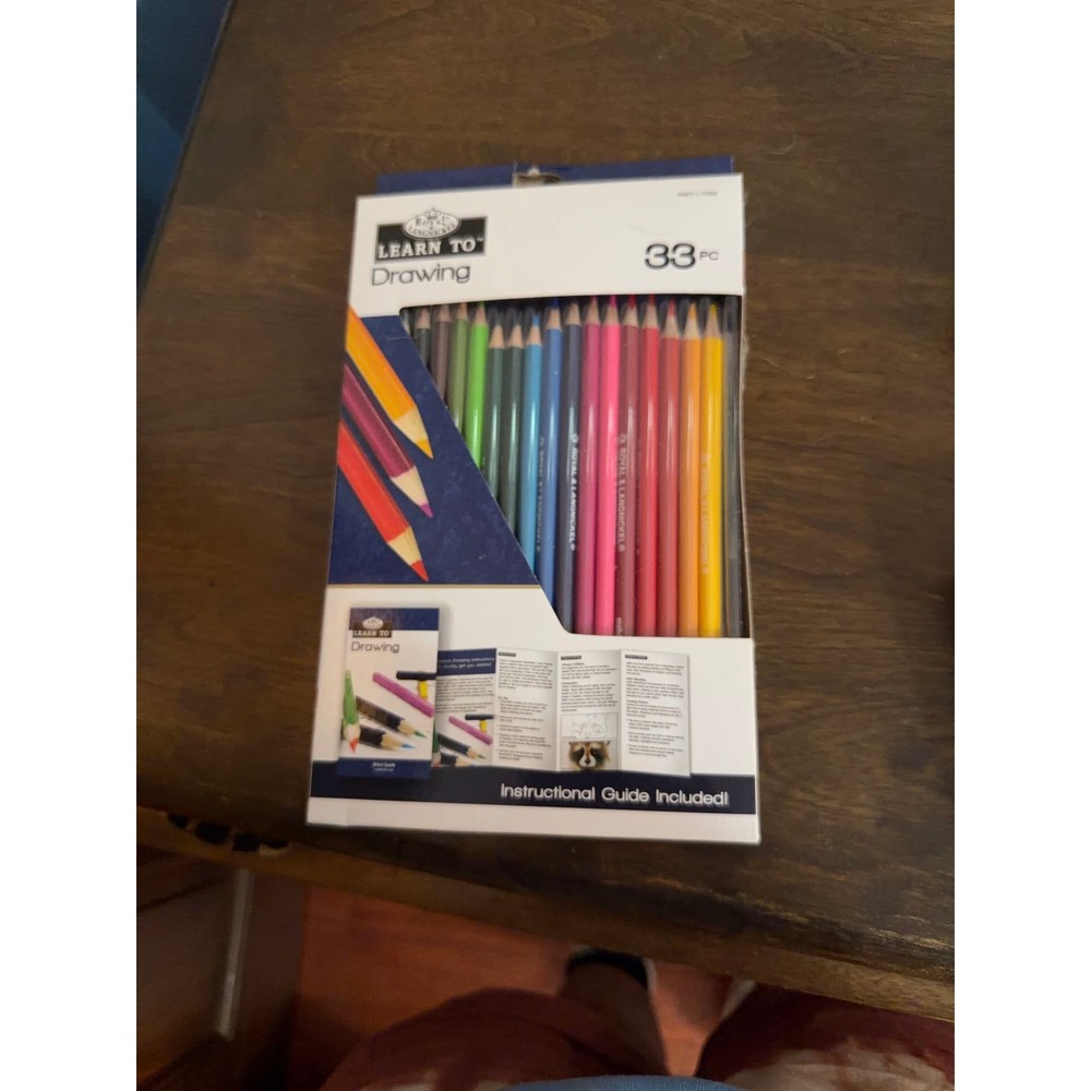 Royal & Langnickel Learn To Drawing 33pc Set Colored Pencils Paper Guide LT253
